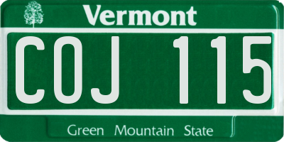 VT license plate COJ115