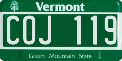 VT license plate COJ119