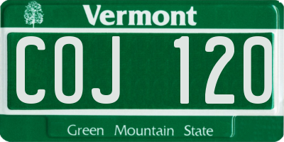 VT license plate COJ120