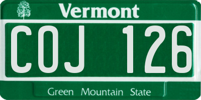 VT license plate COJ126