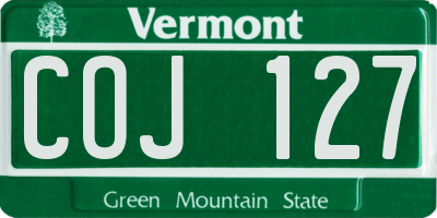 VT license plate COJ127