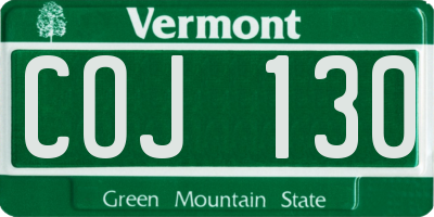 VT license plate COJ130