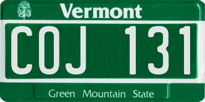 VT license plate COJ131