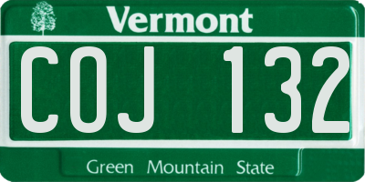 VT license plate COJ132