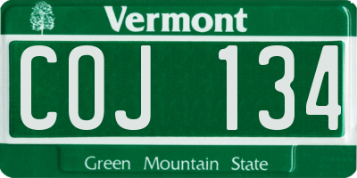 VT license plate COJ134