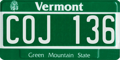 VT license plate COJ136