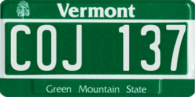 VT license plate COJ137