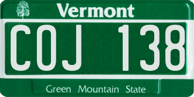 VT license plate COJ138