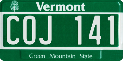 VT license plate COJ141