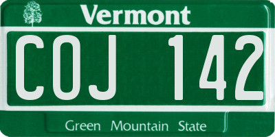 VT license plate COJ142