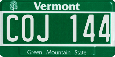VT license plate COJ144