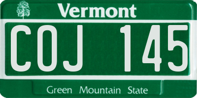 VT license plate COJ145