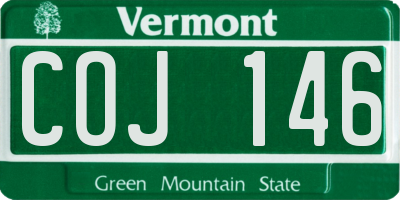 VT license plate COJ146
