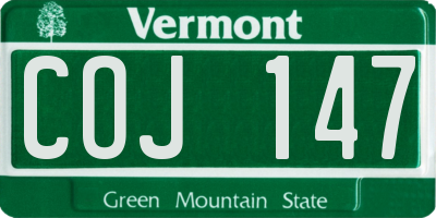 VT license plate COJ147