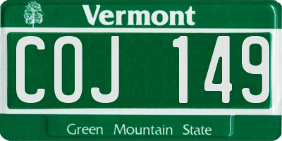 VT license plate COJ149