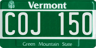 VT license plate COJ150
