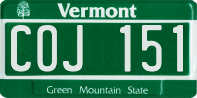 VT license plate COJ151
