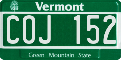 VT license plate COJ152