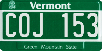 VT license plate COJ153