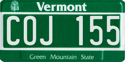 VT license plate COJ155
