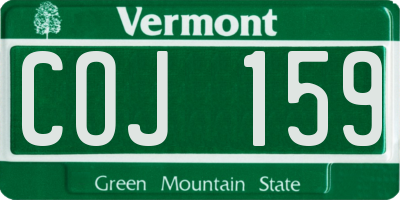 VT license plate COJ159