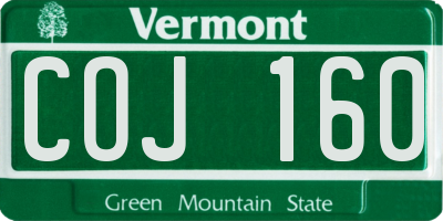 VT license plate COJ160