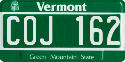 VT license plate COJ162