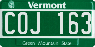 VT license plate COJ163