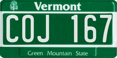 VT license plate COJ167