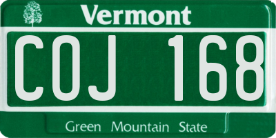 VT license plate COJ168