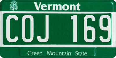 VT license plate COJ169