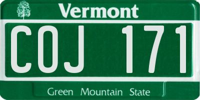 VT license plate COJ171