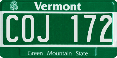 VT license plate COJ172