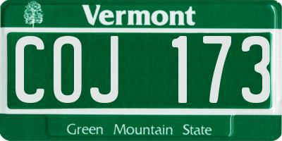 VT license plate COJ173