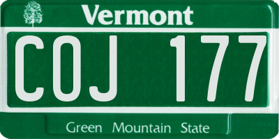VT license plate COJ177