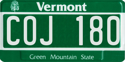 VT license plate COJ180