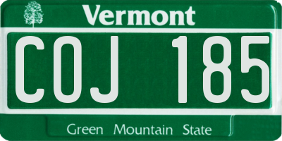 VT license plate COJ185