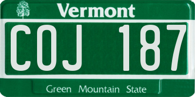 VT license plate COJ187