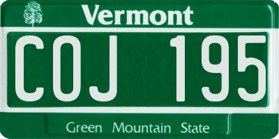 VT license plate COJ195