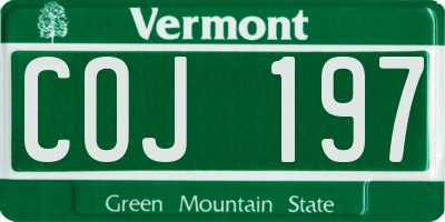 VT license plate COJ197