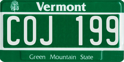 VT license plate COJ199