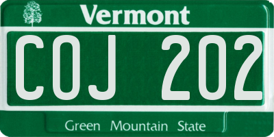 VT license plate COJ202
