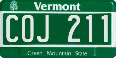 VT license plate COJ211