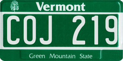 VT license plate COJ219