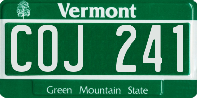 VT license plate COJ241