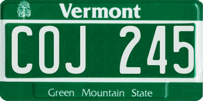 VT license plate COJ245