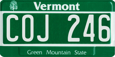 VT license plate COJ246