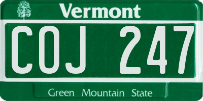 VT license plate COJ247