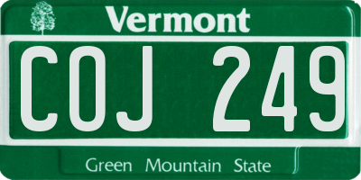 VT license plate COJ249