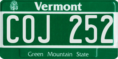 VT license plate COJ252